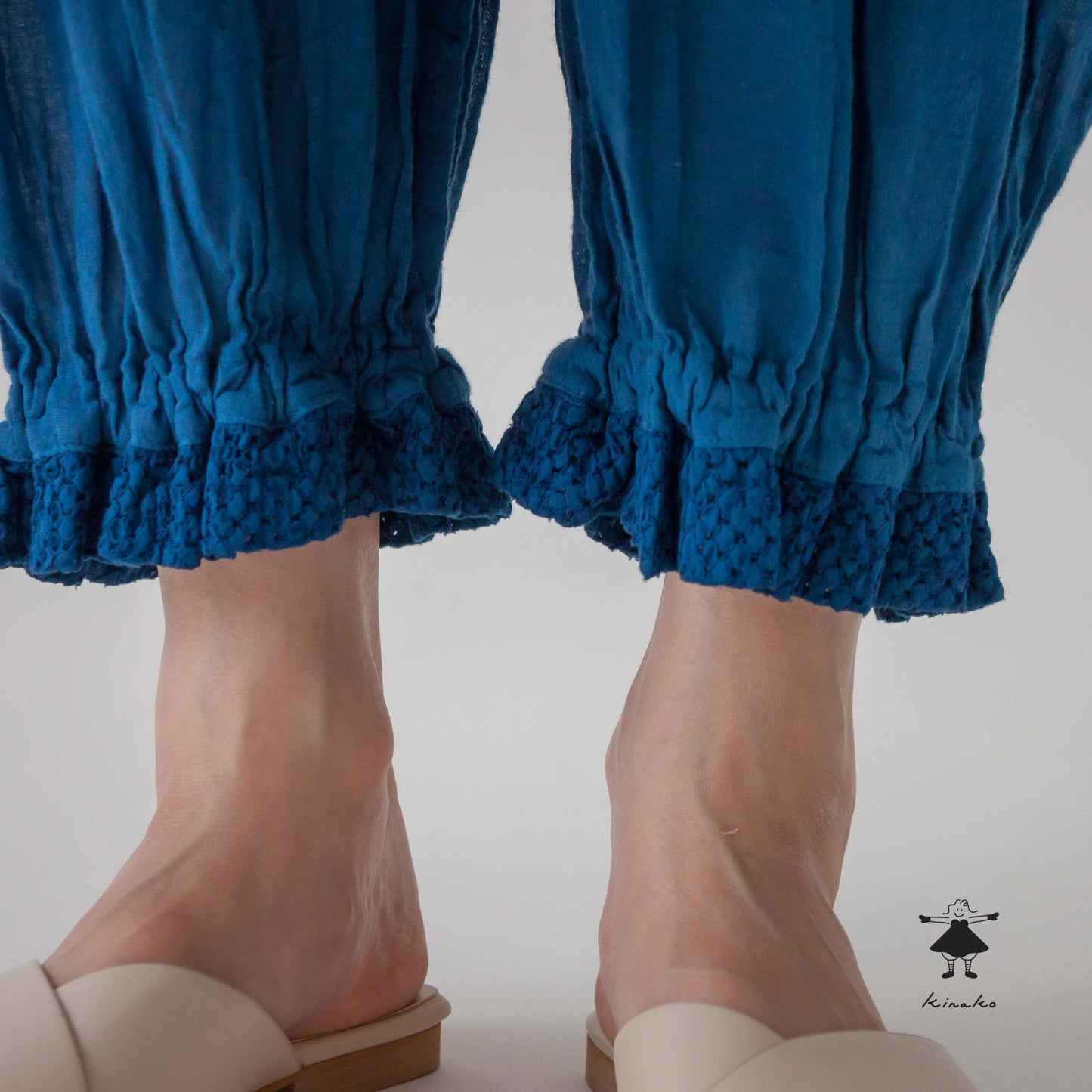 シングルガーゼ裾レースペチパンツ
