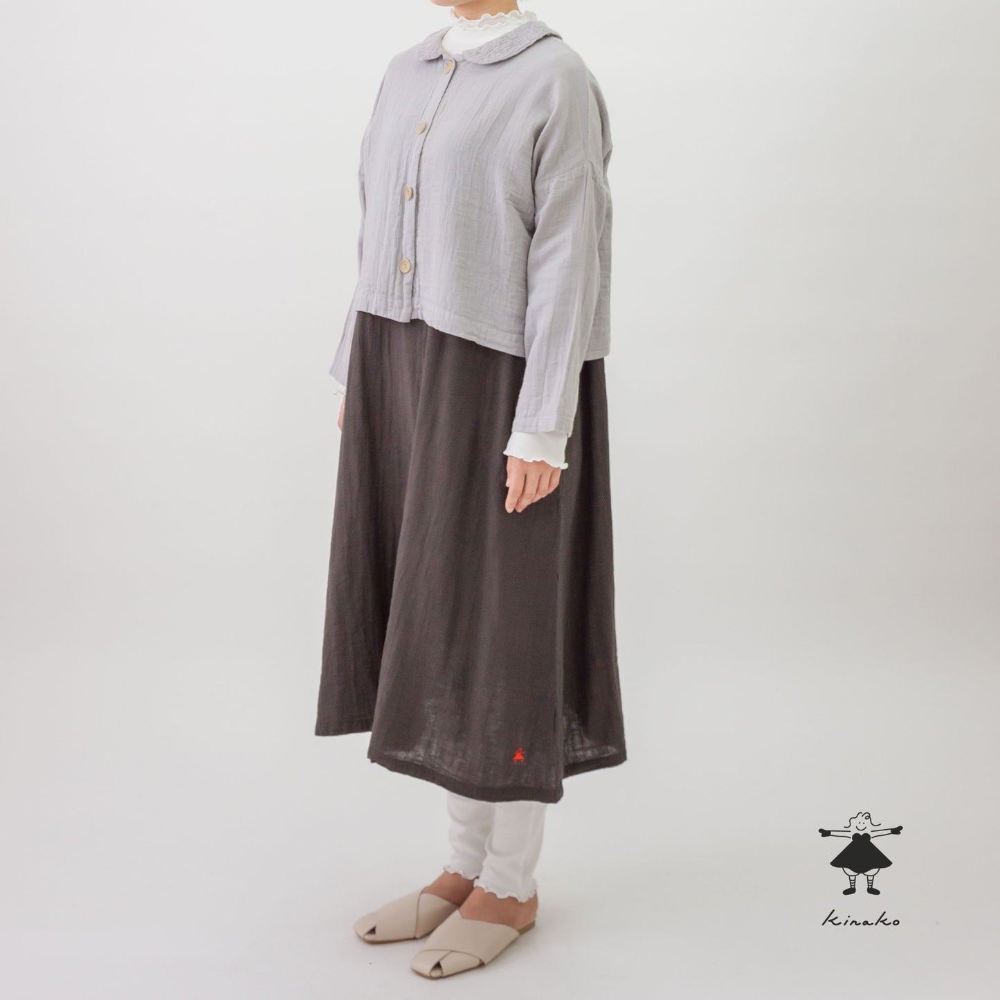 ダブルガーゼショート丈ブラウス