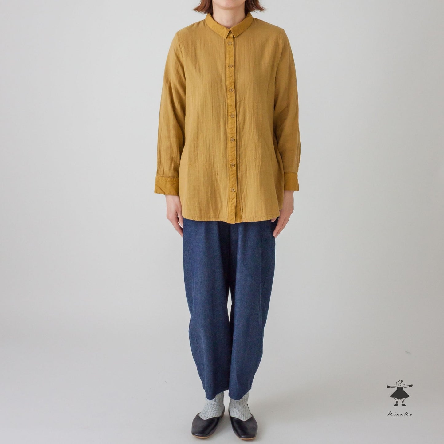 ダブルガーゼロングシャツ
