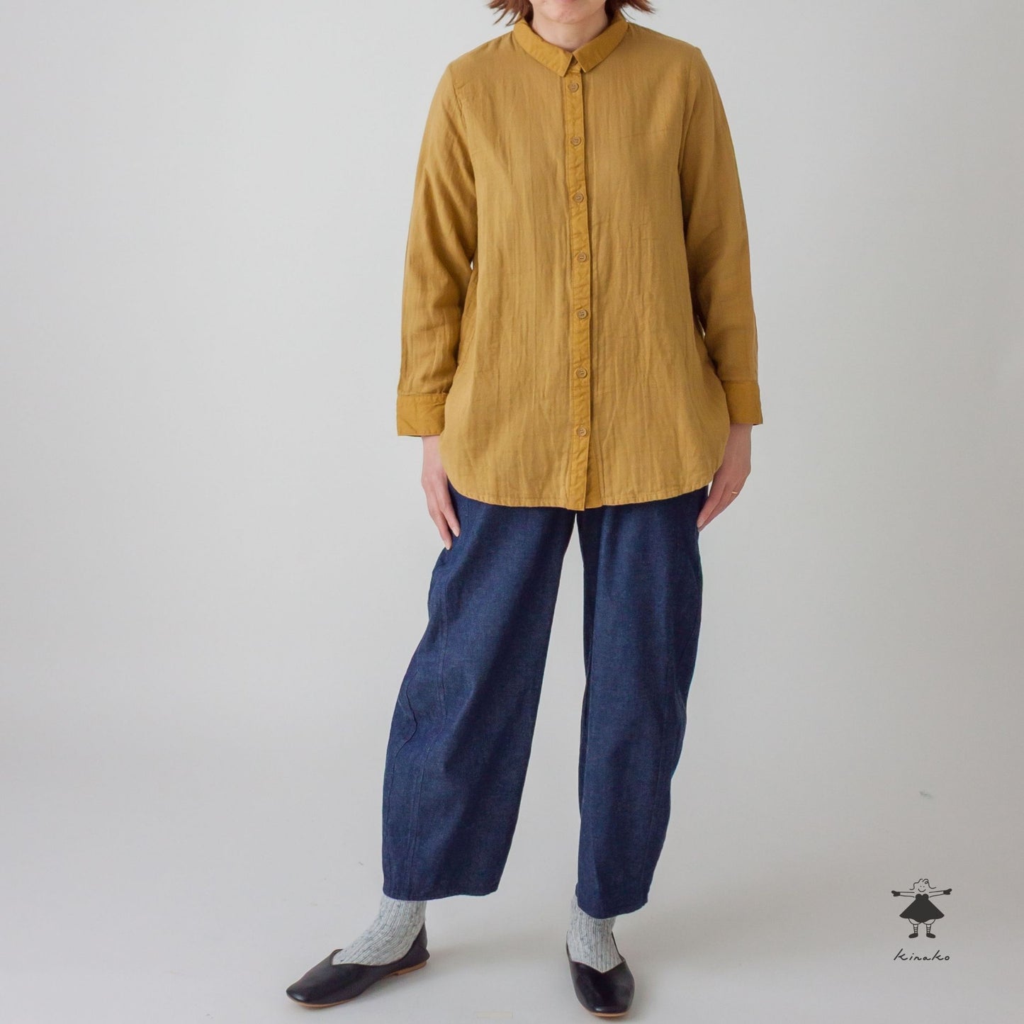 ダブルガーゼロングシャツ