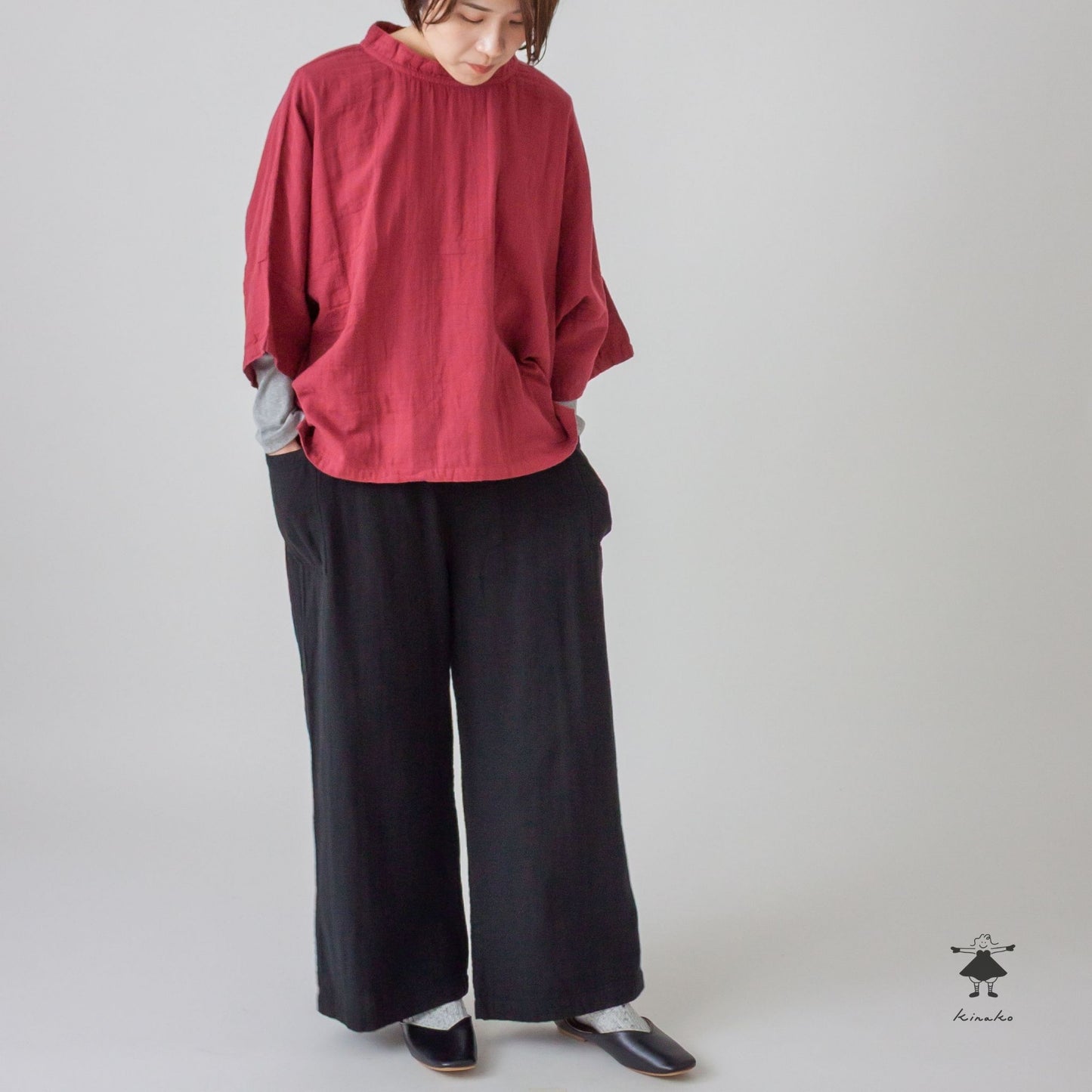 トリプルガーゼストレートパンツ