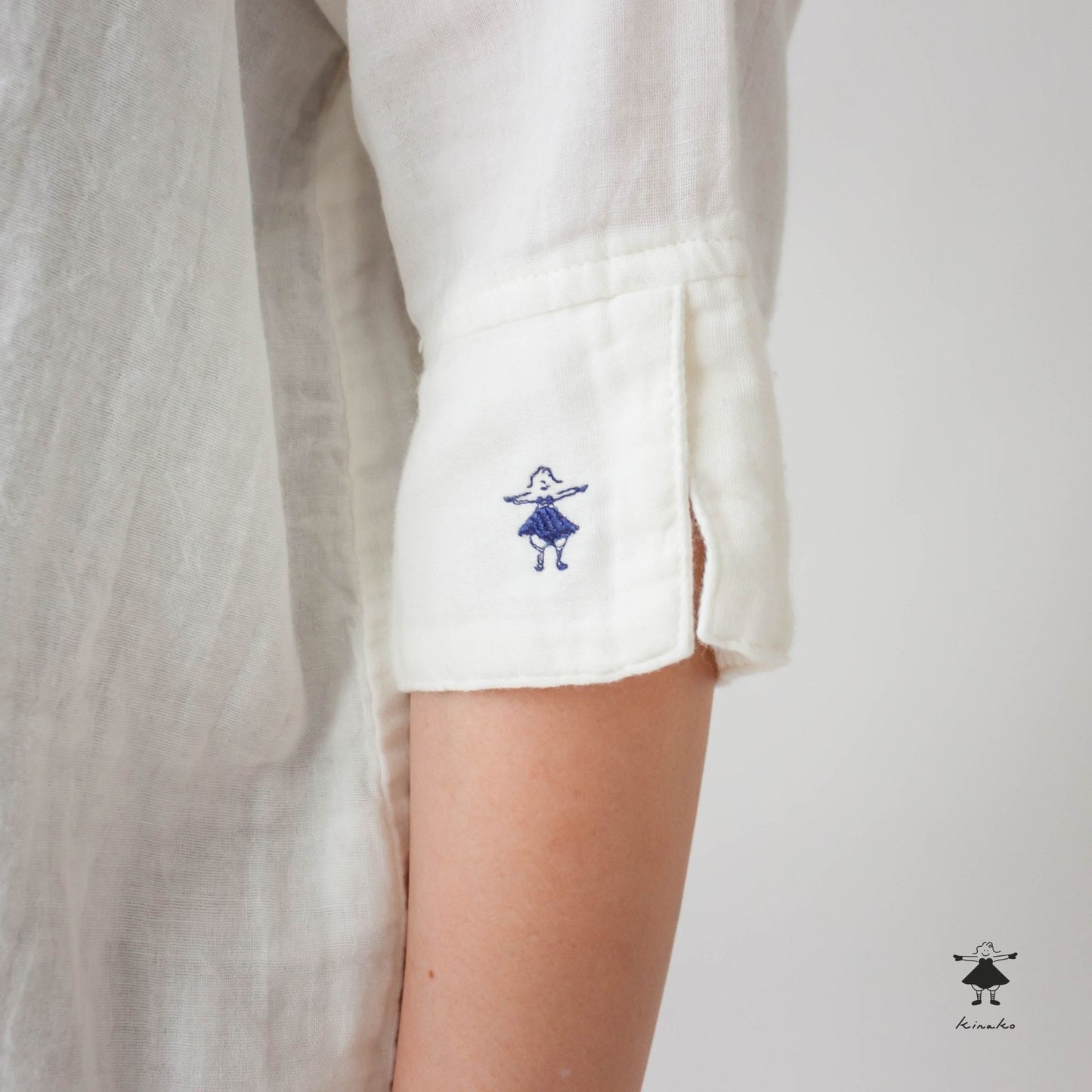 ダブルガーゼチビ衿ブラウス