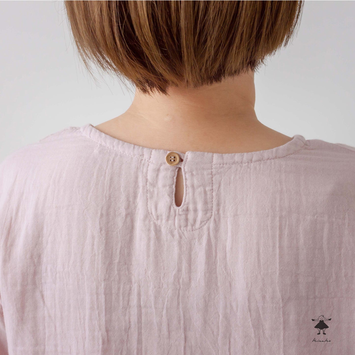 ダブルガーゼ 袖ピンタック プルオーバー