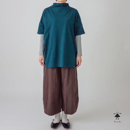 天竺ボトルネックロングプルオーバー