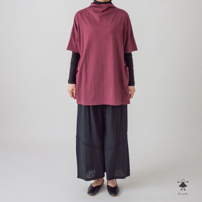 天竺ボトルネックロングプルオーバー