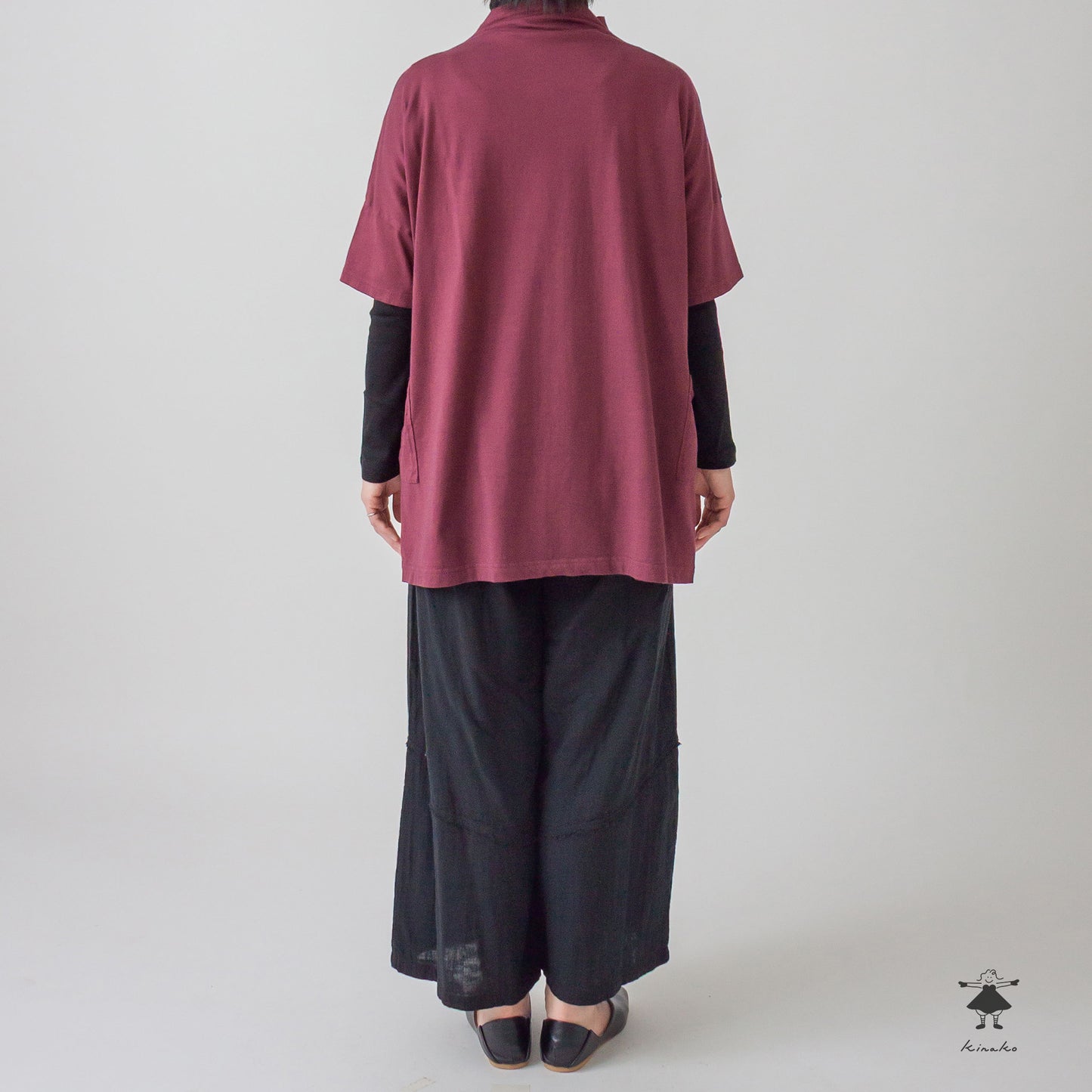 天竺ボトルネックロングプルオーバー