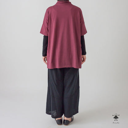 天竺ボトルネックロングプルオーバー