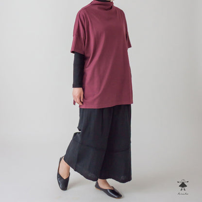 天竺ボトルネックロングプルオーバー