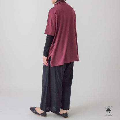 天竺ボトルネックロングプルオーバー
