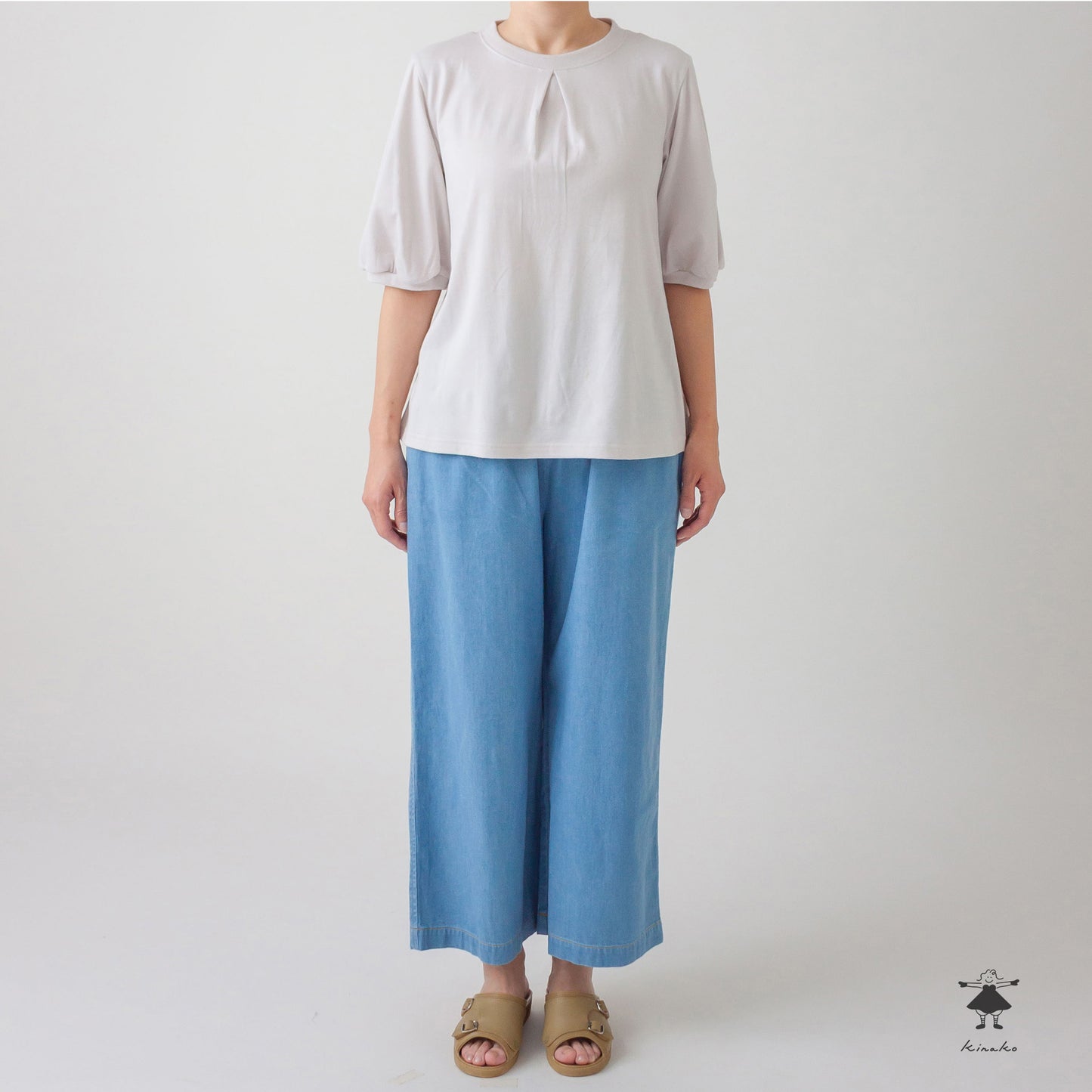 天竺 前タックTシャツ