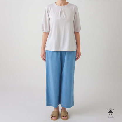 天竺 前タックTシャツ
