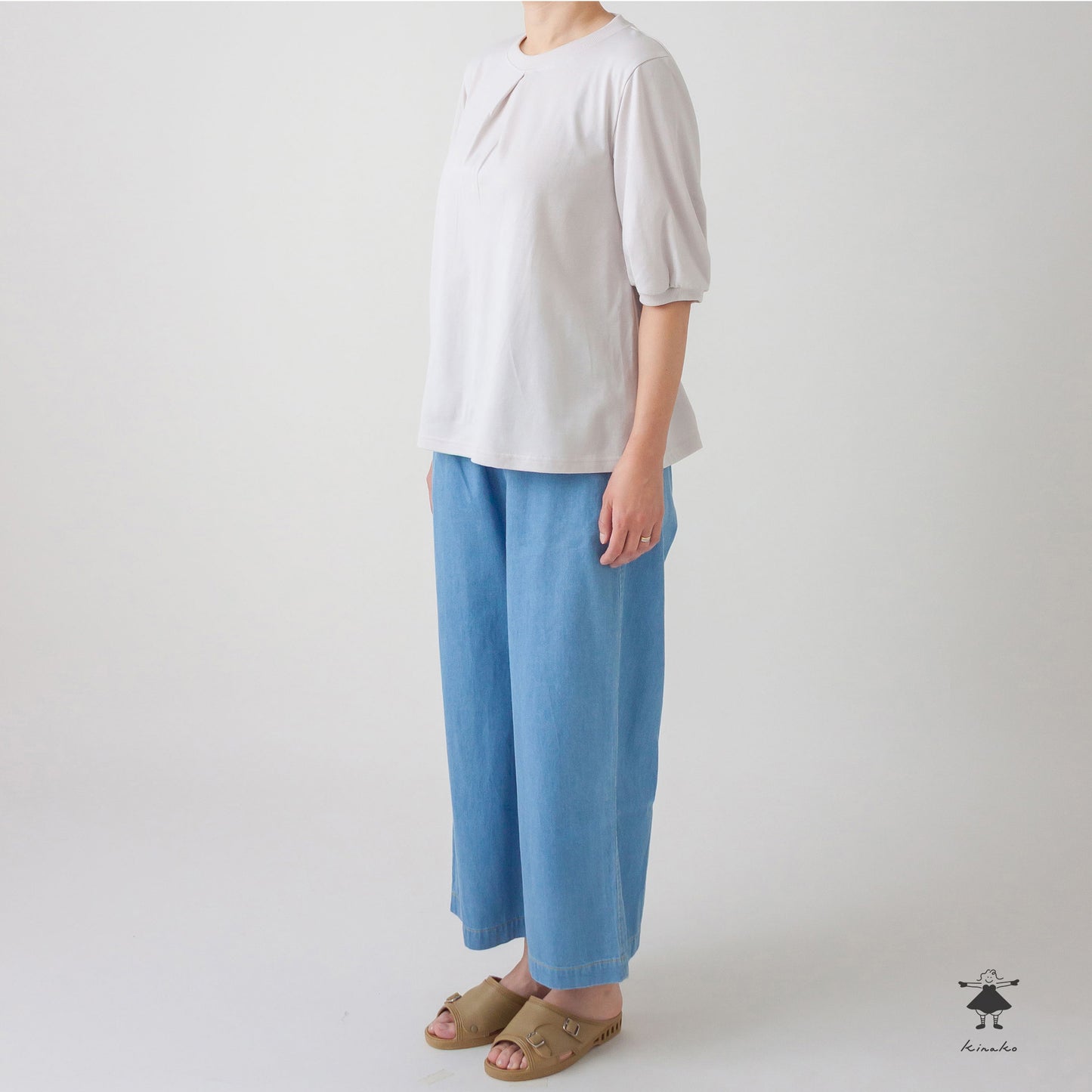 天竺 前タックTシャツ
