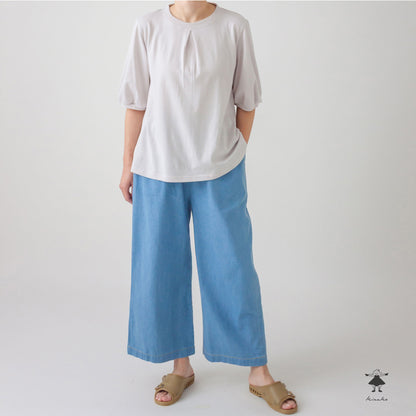 天竺 前タックTシャツ