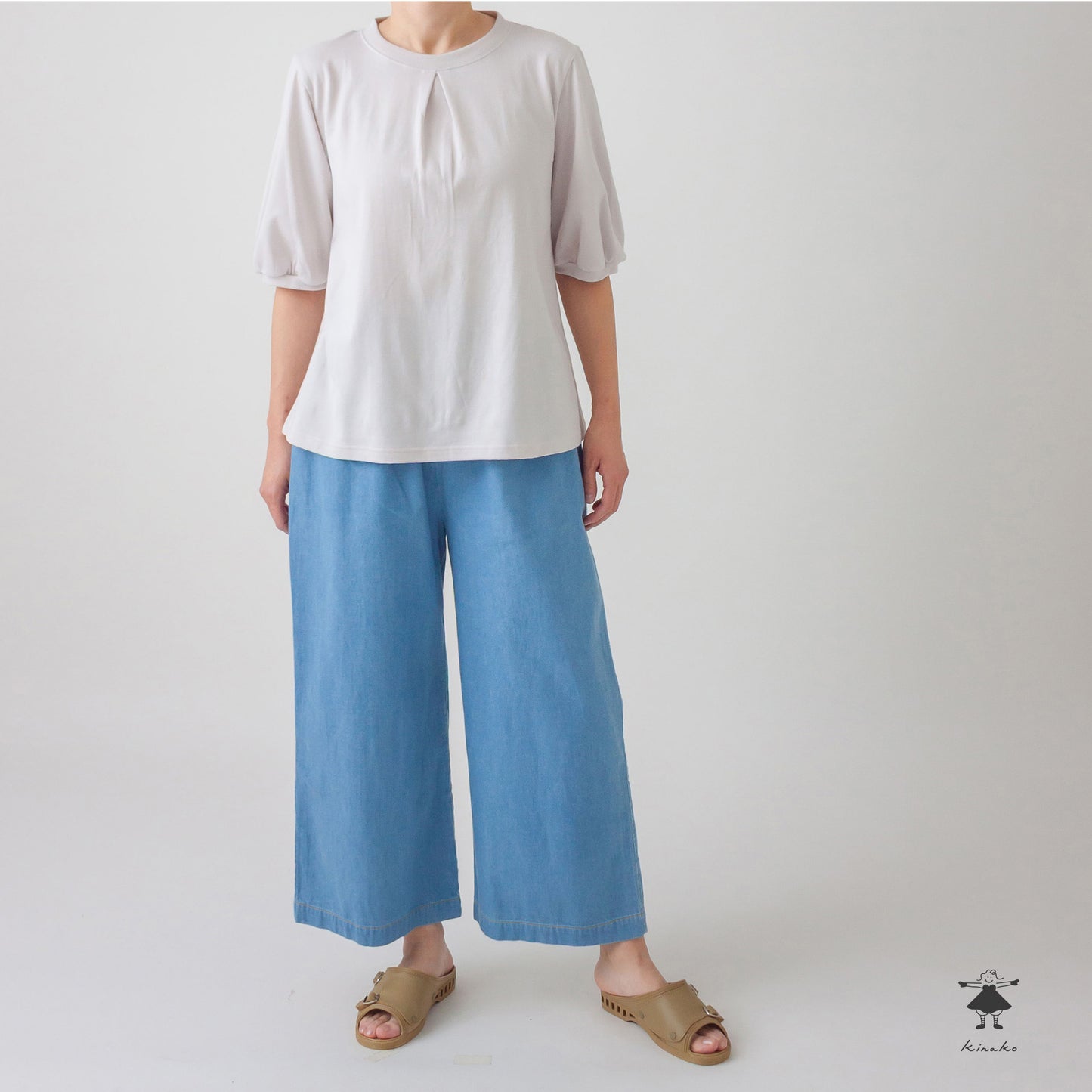 天竺 前タックTシャツ