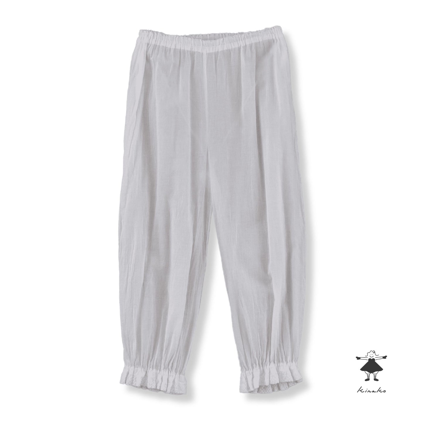 シングルガーゼ裾レースペチパンツ