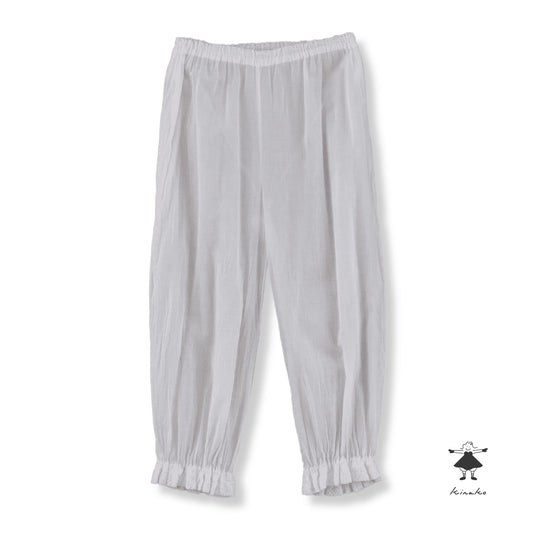 シングルガーゼ裾レースペチパンツ