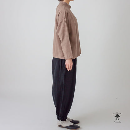 ダブルガーゼ裾レースパンツ