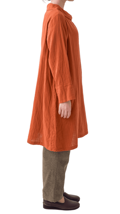 Double gauze layered collar tunic