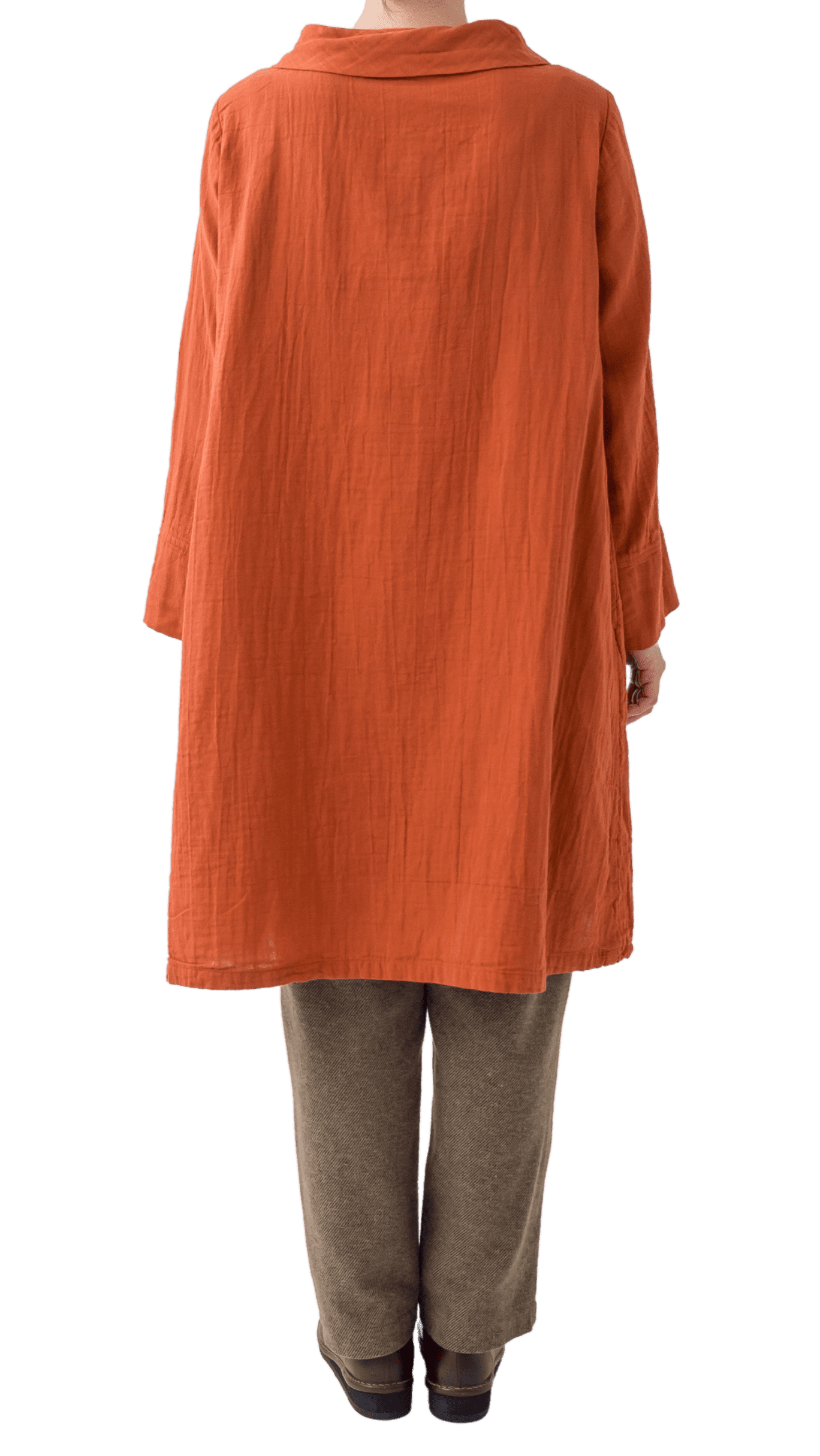 Double gauze layered collar tunic