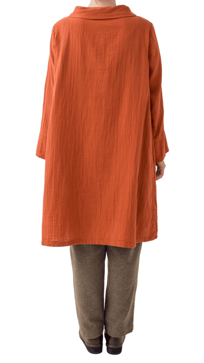 Double gauze layered collar tunic