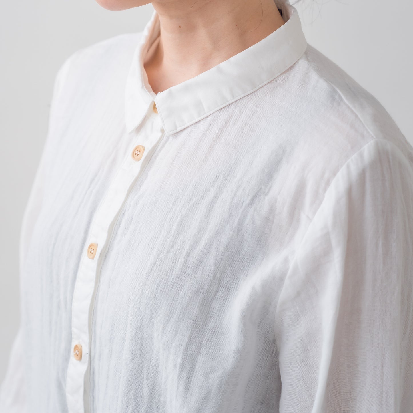 Double gauze long cuff shirt