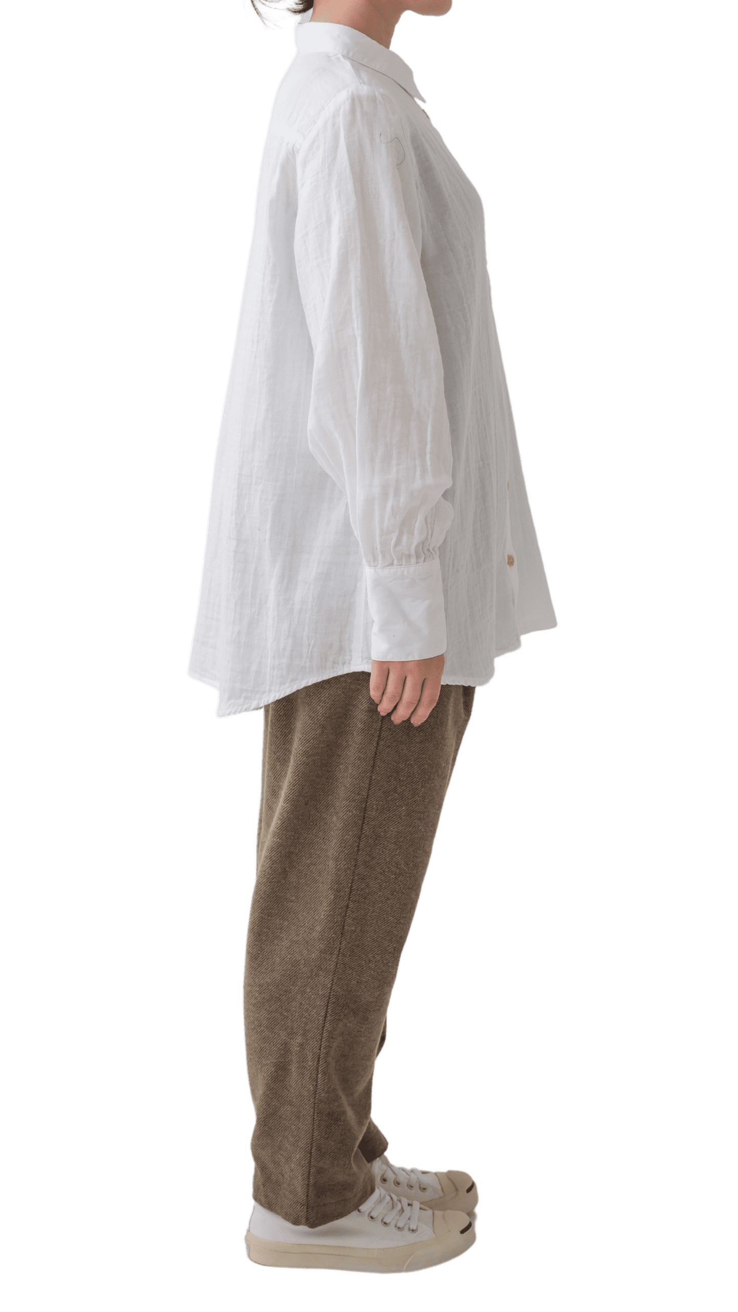 Double gauze long cuff shirt