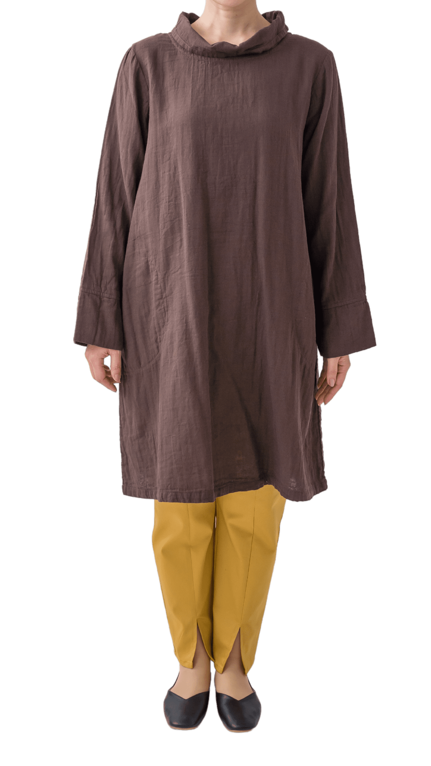 Double Gauze High Neck Tunic