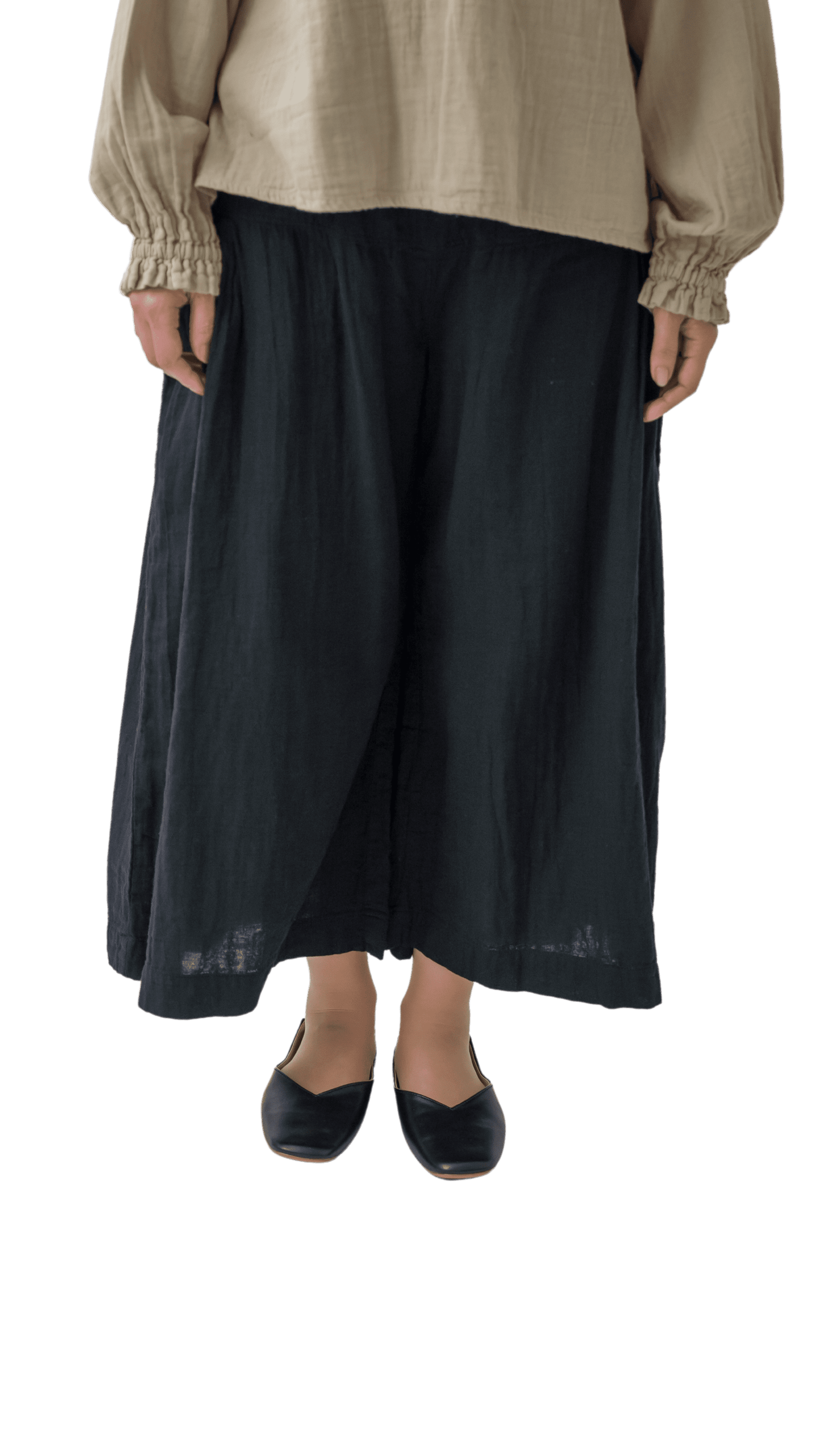 Double gauze pocket tuck pants