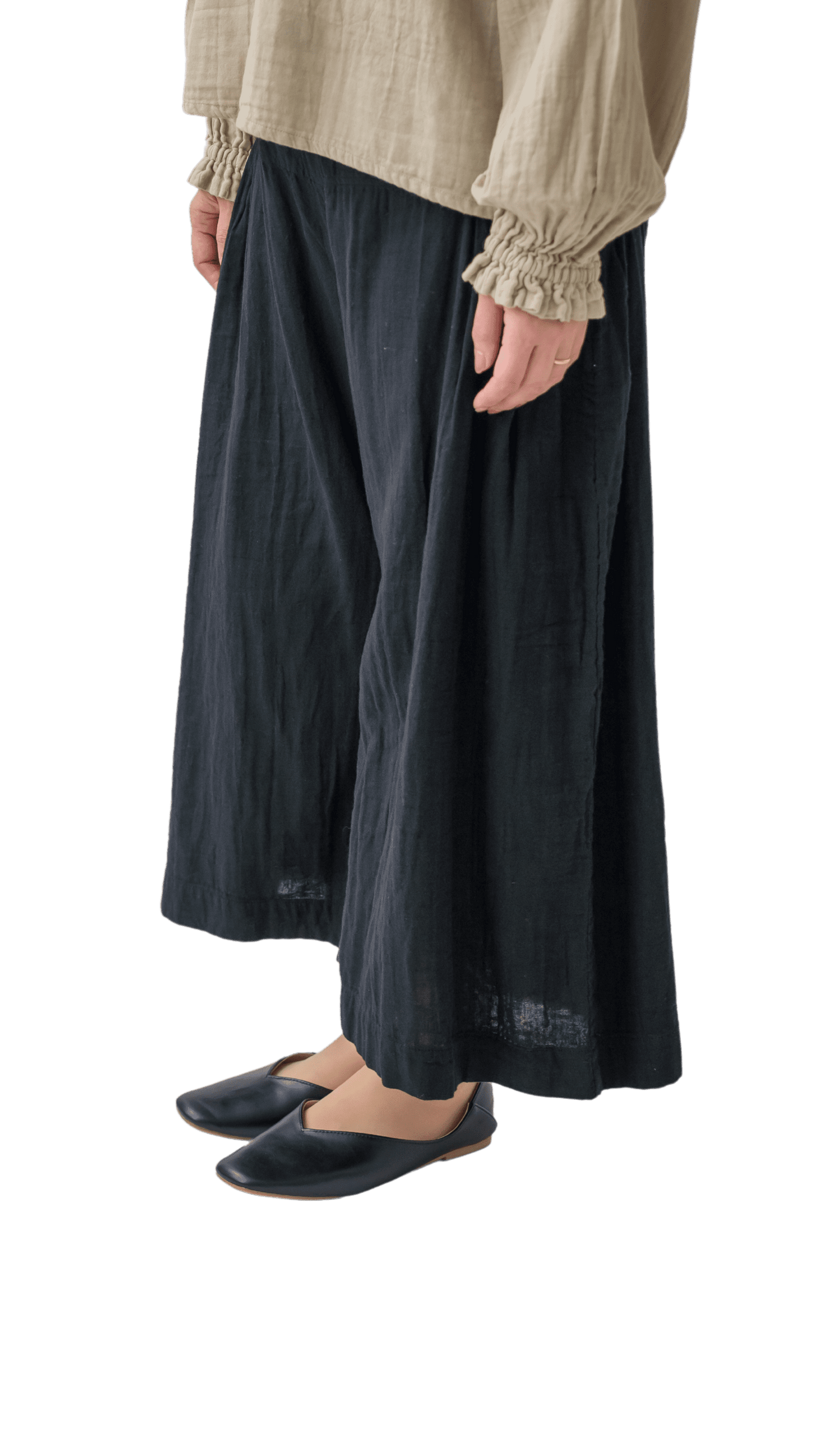 Double gauze pocket tuck pants