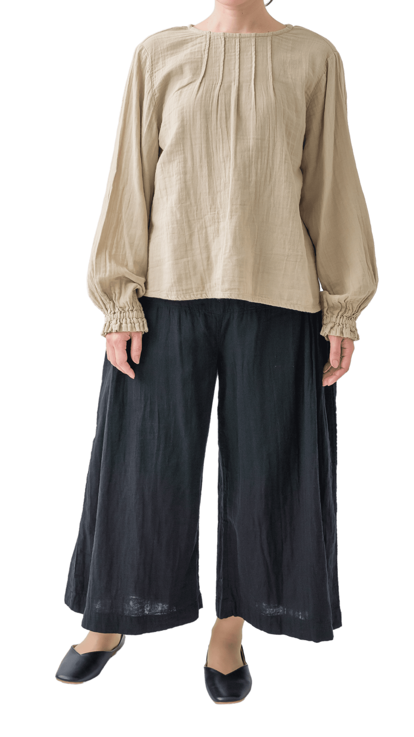 Double gauze pocket tuck pants