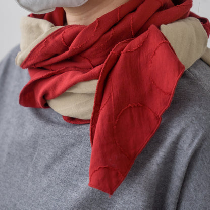 Double gauze x jacquard scarf