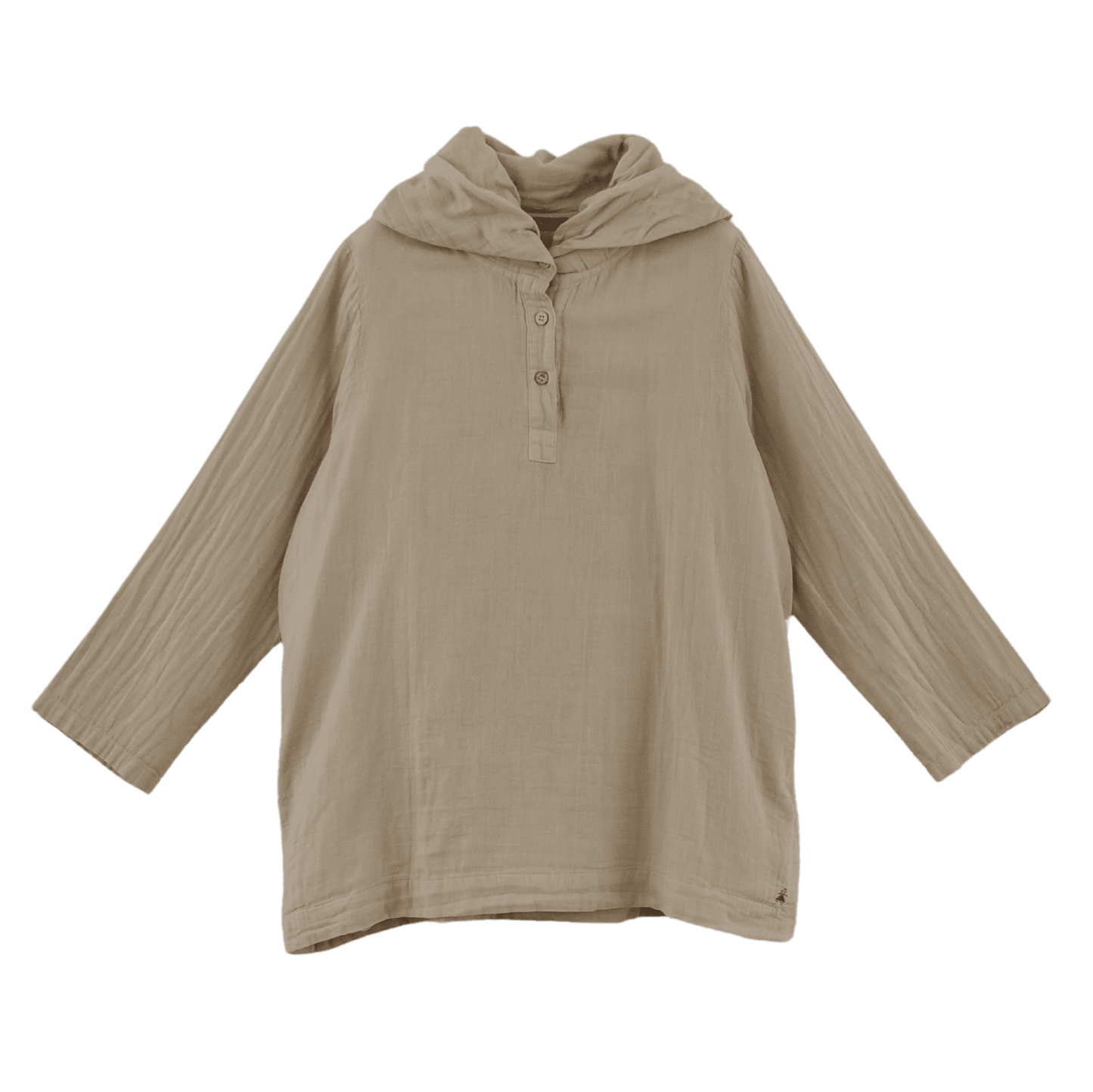 Double gauze shawl collar pullover