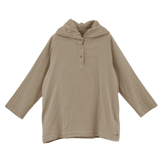 Double gauze shawl collar pullover