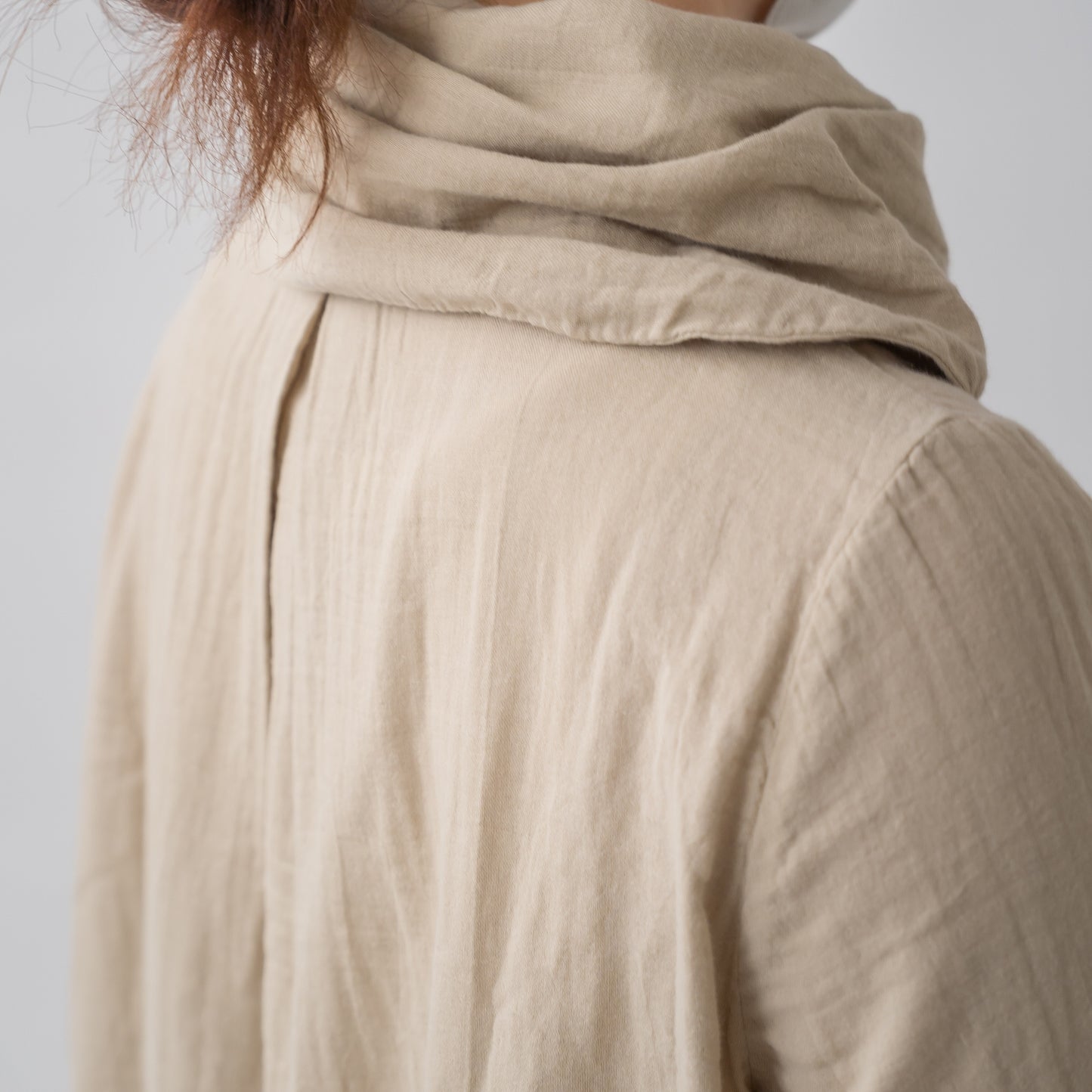 Double gauze shawl collar pullover