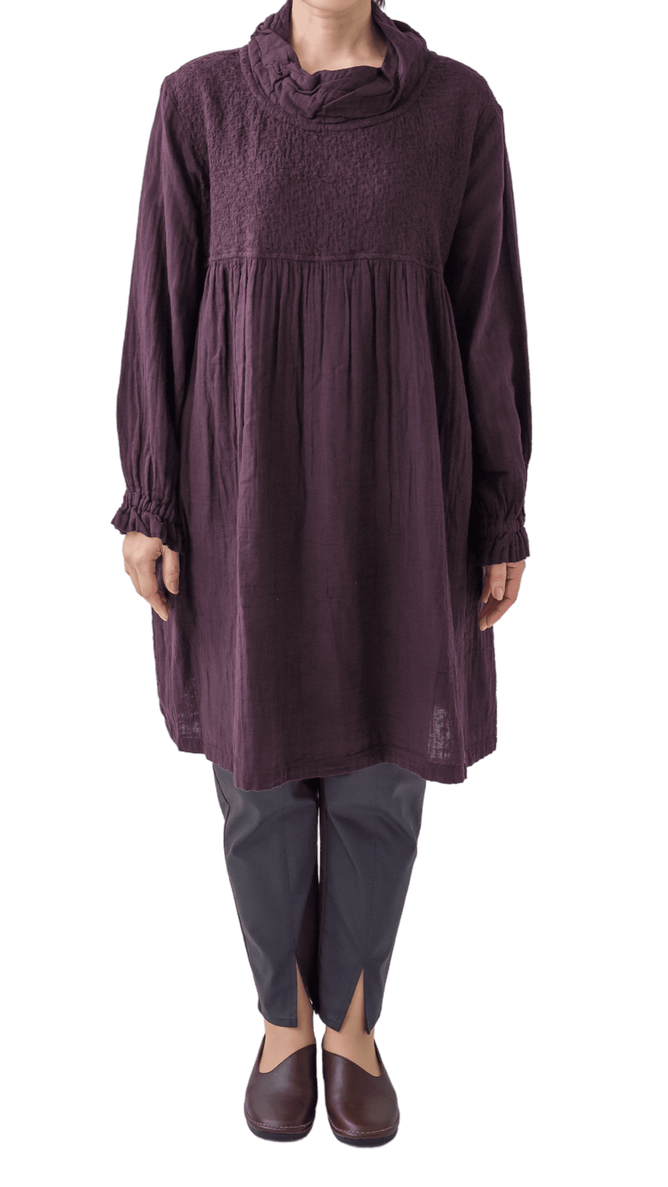 Double gauze chest panel tunic