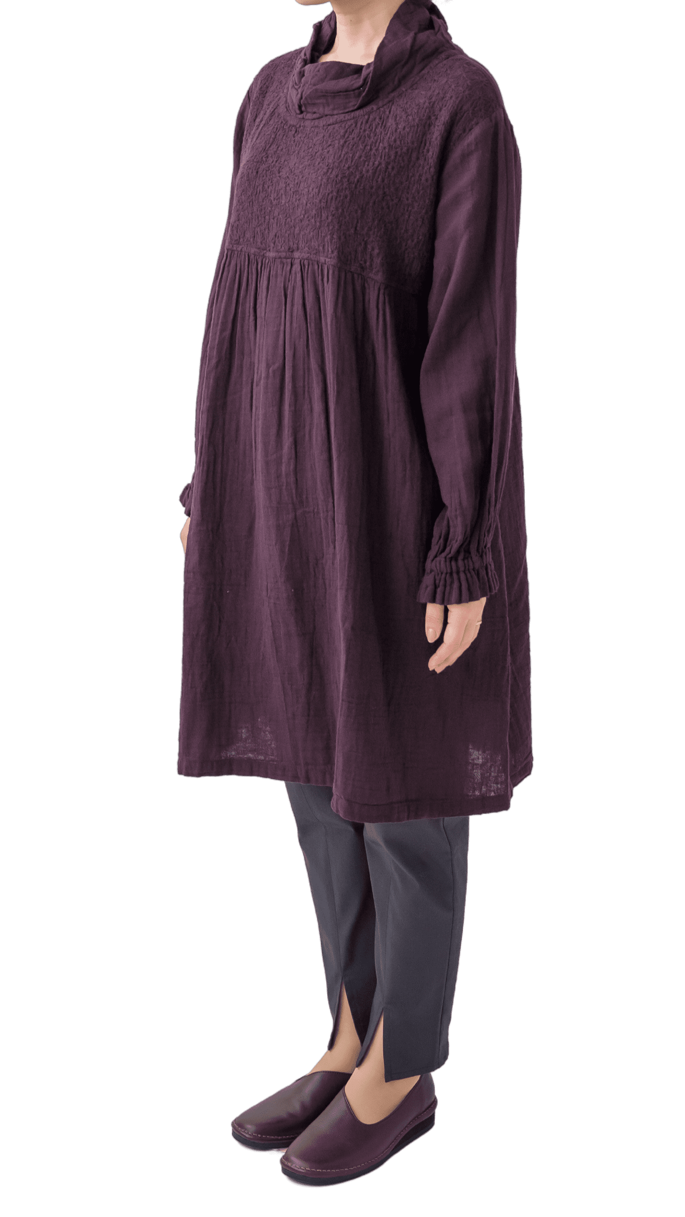 Double gauze chest panel tunic