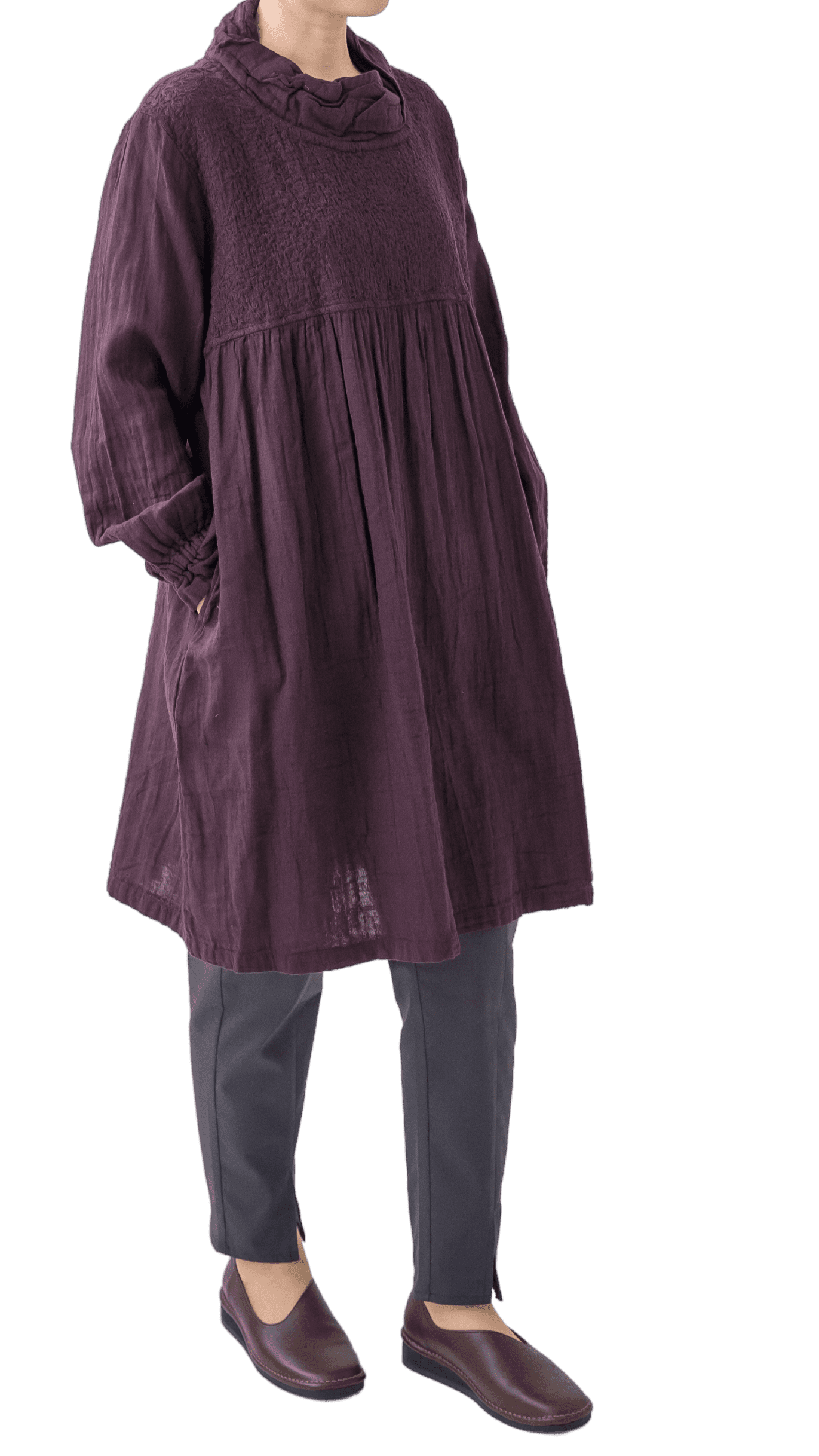 Double gauze chest panel tunic