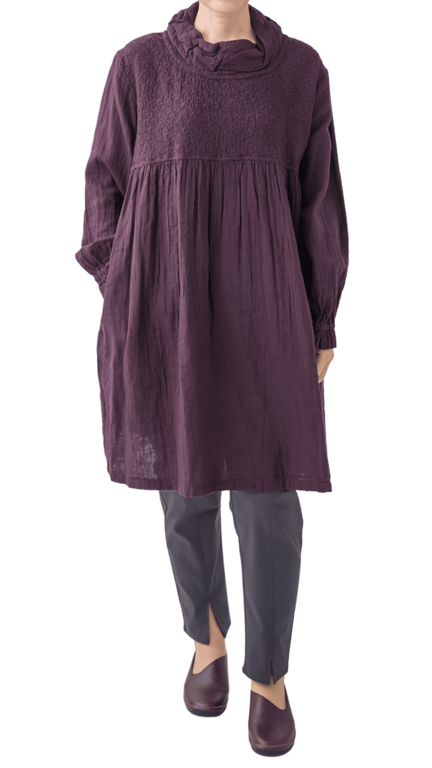 Double gauze chest panel tunic