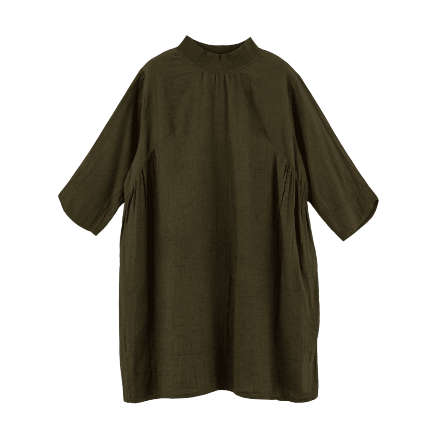 Double gauze chest gathered tunic