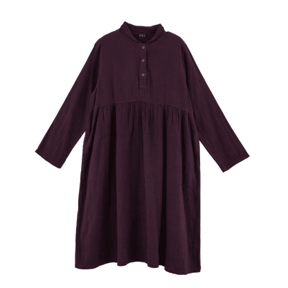 W gauze shawl collar dress