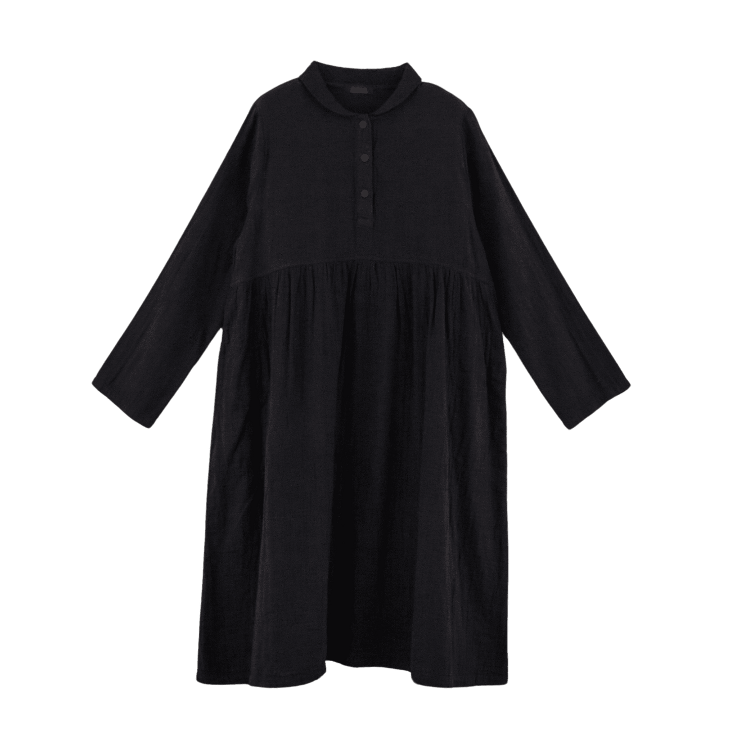 W gauze shawl collar dress