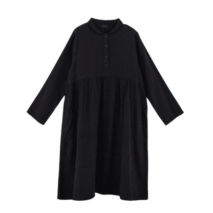 W gauze shawl collar dress