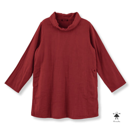 トリプルガーゼロールカラーチュニック