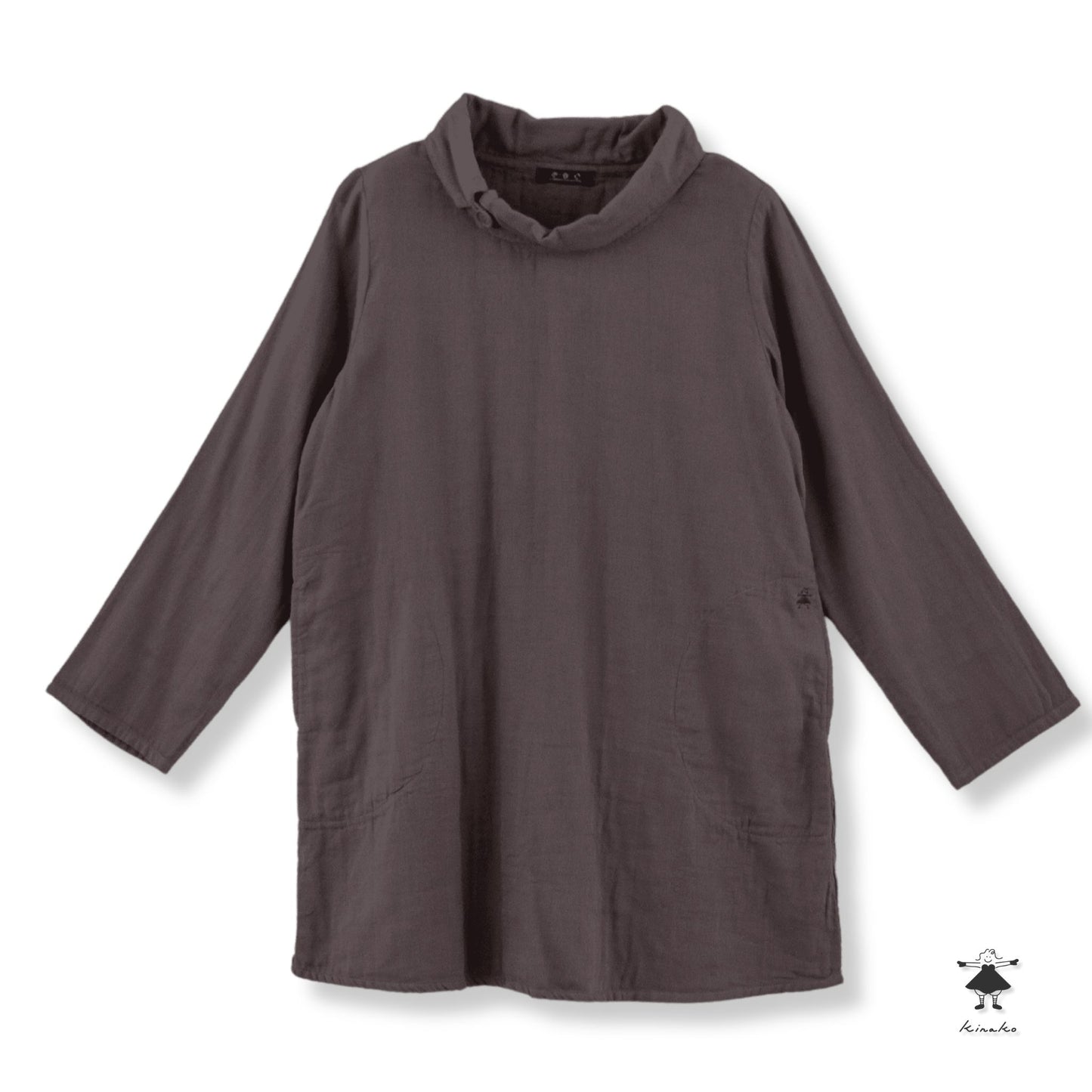 トリプルガーゼロールカラーチュニック