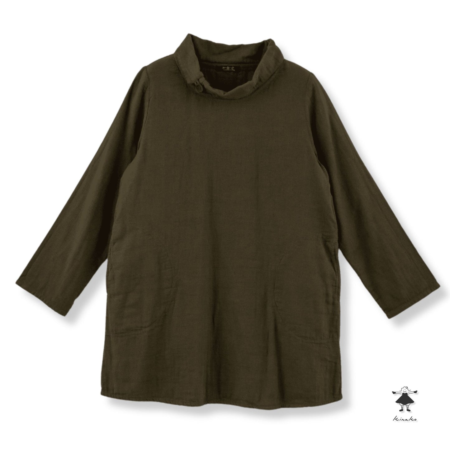 トリプルガーゼロールカラーチュニック