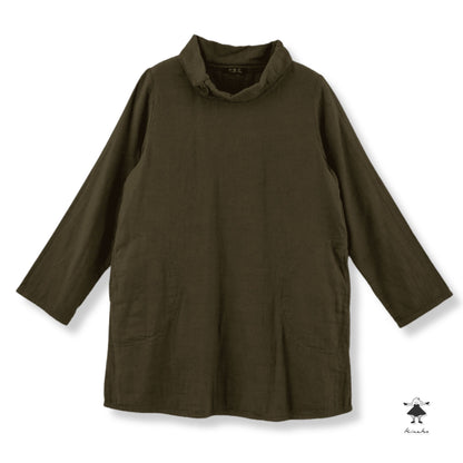 トリプルガーゼロールカラーチュニック