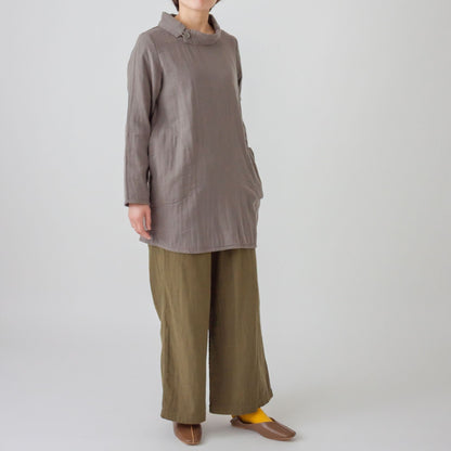 トリプルガーゼロールカラーチュニック