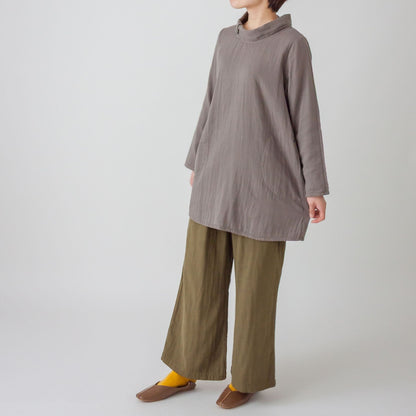 トリプルガーゼロールカラーチュニック