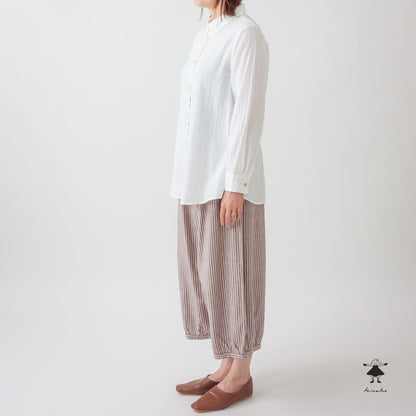 ダブルガーゼ丸衿シャツ