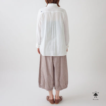 ダブルガーゼ丸衿シャツ